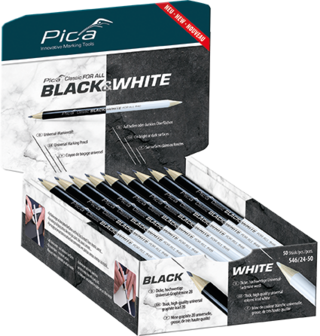 PICA 50 STUKS, 546/24 POTLOOD BLACK &amp; WHITE