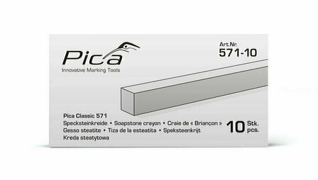 Pica 571 Speksteenkrijt 10x10x100mm, 10st.