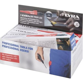 Lyra dry Profi Markeerpotlood met LED/ bouwmarker L4494302