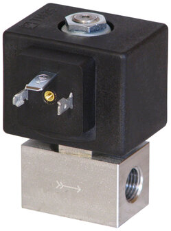 320498 - RVS magneetventiel 1/4" 0-20bar 230VAC N.C. VITON