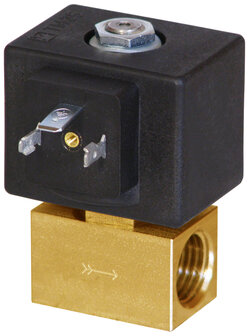 321515 - Messing magneetventiel 1/2" 0-16bar 24VDC N.O. NBR