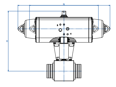 HERCULES - Hogedruk RVS kogelkraan met SRN actuator