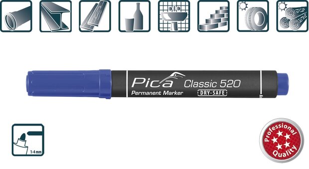 Pica  520/41 Permanent marker 1-4 mm - Blauw