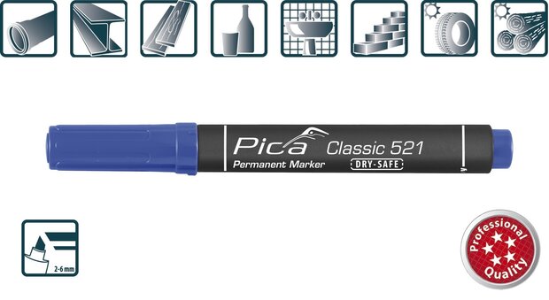 Pica 521/41 Perm. Marker 2-6mm - Blauw