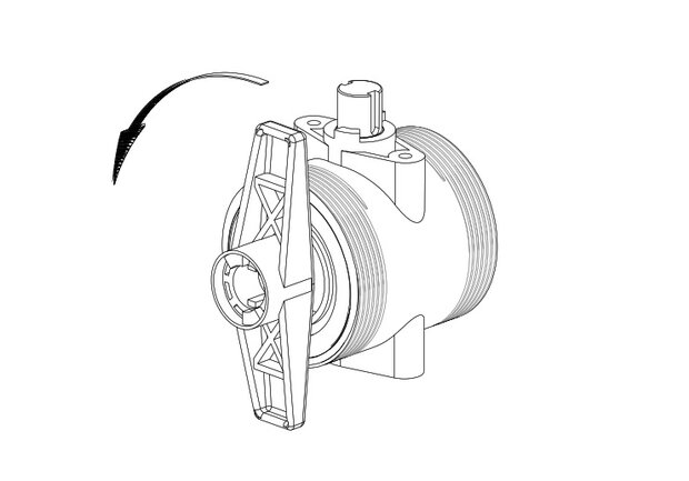 PVC Kogelkraan 3/4" / 25mm met hendel  / EPDM 2x inwendig lijmmof / 2x wartel 