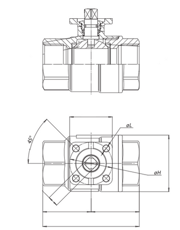 Omal Kogelkraan met DAN actuator D101 / 0-64 Bar