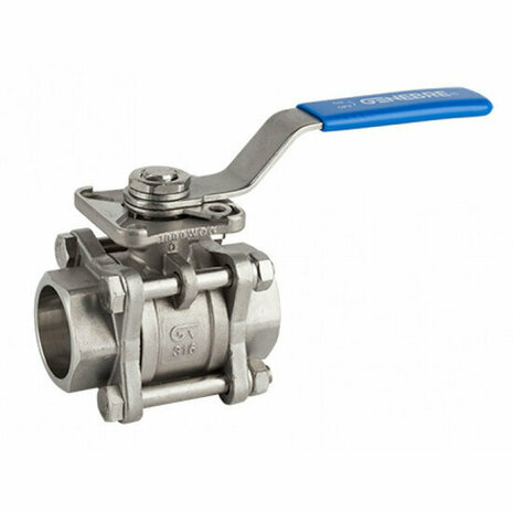 2027 - Kogelkraan PN63 / RVS 316 ISO socket weld