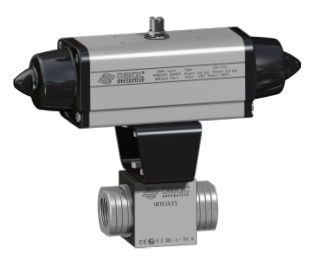 HERCULES - Hogedruk RVS kogelkraan met SRN actuator - Draadeinden NPT