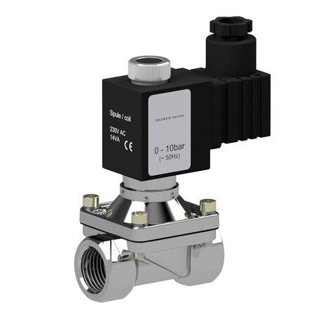 2476A4* - RVS gecombineerd gest. magneetventiel 1/2" 0-7/16bar N.C. VITON