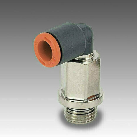 2L36009 - Push-in koppeling RL36 HOGE KNIE 8X1/8 DRAAIBAAR KUNSTSTOF RL36