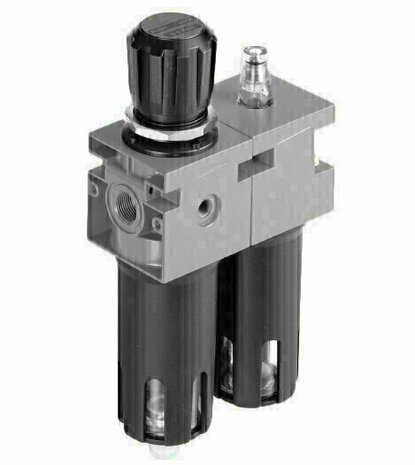 Filter regulator + Lubricator Newdeal G1/4" 50&micro;m 0-12 bar RMSA - Metal Work