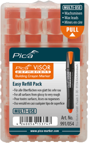 Pica Visor Permanent Marker Navulling - Fluo Oranje - 4 stuks