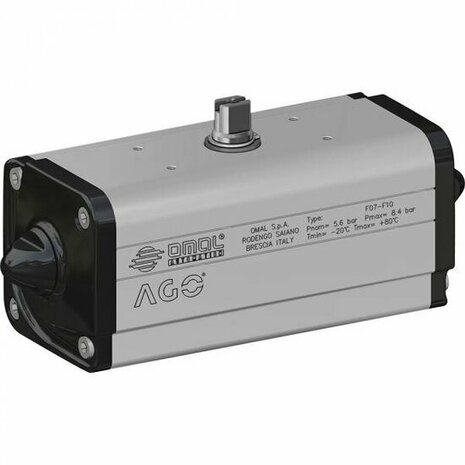 Omal AGO Aluminium pneumatische actuatoren DAN 15 ISO 5211 F04 Dubbelwerkend (double acting)