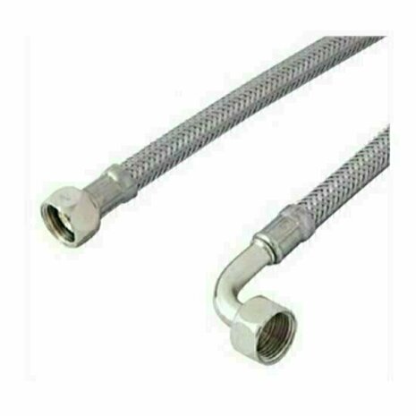 112581* - Flexible connection hose stainless steel DN25 1" female thread x 1" female thread elbow - ADL