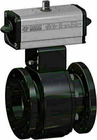 DT114I03CBB0BIMNV00BAFRA0 - Omal THOR kogelkraan DN150 (6") PN 25-40 Koolstofstaal (Carbon steel) A350 LF2 - DA pneumatisch