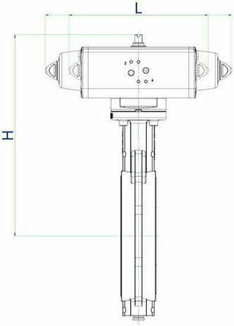 Omal butterfly valve Wafer DN300 - Pneumatic SR - aluminium bronze disc / liner EPDM - Article number