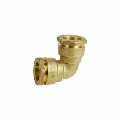 816025 - messing bochtkoppeling 90&deg; 816 &Oslash;25 PE voor PE-buis
