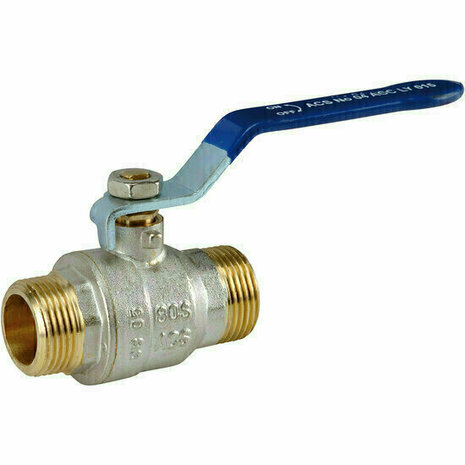 529003 - Messing Kogelkraan 529 3/8" MM BSP PN25 full bore blauwe stalen hendel