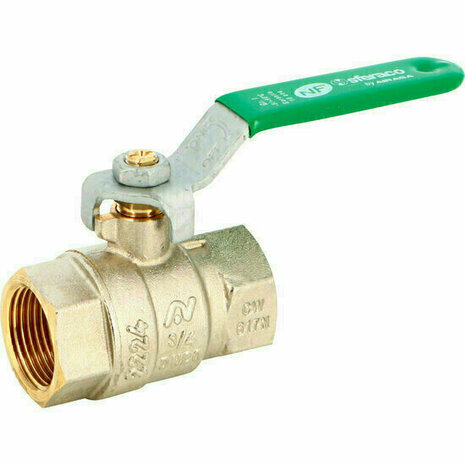 577007 - Messing Kogelkraan 577 1"1/4 FF BSP full bore hendel