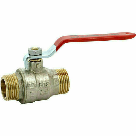 582009 - Messing Kogelkraan 582 2" MM BSP PN16 full bore rode stalen hendel