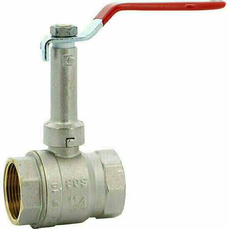 616003 - Messing Kogelkraan 616 3/8" MF BSP rode stalen hendel
