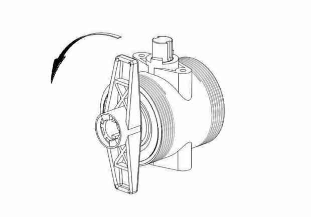 PVC ball valve 3/4" / 25mm with a lever / EPDM 2x internal solvent socket / 2x union nut - ADL