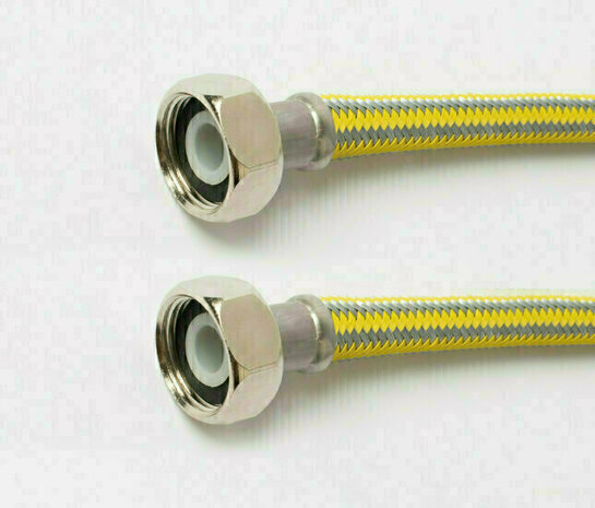 112198* - Flexible washing machine hose stainless steel DN10 3/4" female thread x 3/4" female thread - ADL