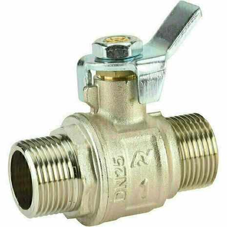 502005 - Messing Kogelkraan 502 3/4" MM BSP witte hendel