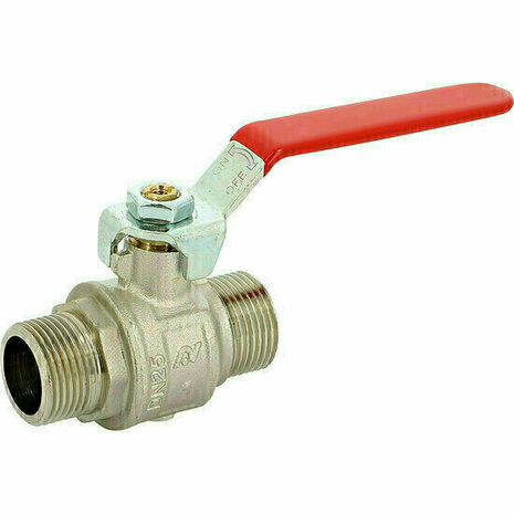538006 - Messing Kogelkraan 538 1" MM BSP full bore rode stalen hendel