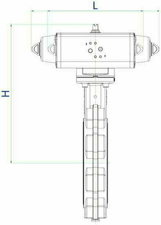 Omal butterfly valve LUG DN150 - Pneumatic SR - CF8M stainless steel disc / liner NBR WATER - drinking water