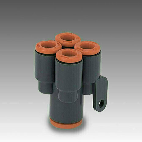 2L42002 - Push-in koppeling RL42 DUBBEL ''Y'' 6MM IN-4MM UIT RL42