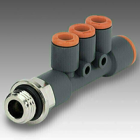 2L45007 - Push-in koppeling RL45 MEERVOUDIG ''T'' 8MM IN-6MM UIT-1/8 RL45