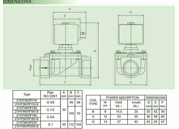 21HT3K0Y110 ODE Solenoid valve - Solenoid Valve 3/8''