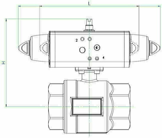 Omal ball valve item 100 DN20 - Brass - PN 16 - Pneumatic DA - Article number