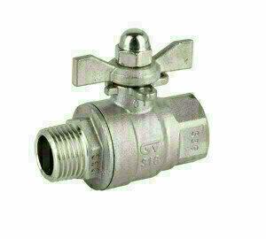 2010-02 - Kogelkraan 1/4" bi.x bu. RVS 316, PN63 vleugelhendel
