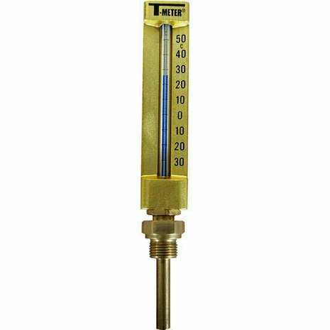 1670001 - aluminium thermometer 1670 recht H150 BSP 1/2" dompelbuis 63mm 0/+120&deg;C