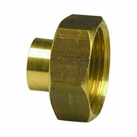 359GC1220 - messing 2-delige koppeling 359GC &Oslash;12 koper &times; 3/4" binnendraad