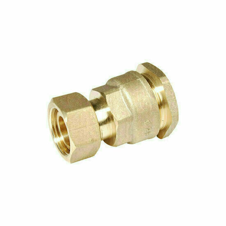806525 - messing koppeling met wartelmoer 806 &Oslash;25 PE &times; 3/4" buitendraad voor PE-buis