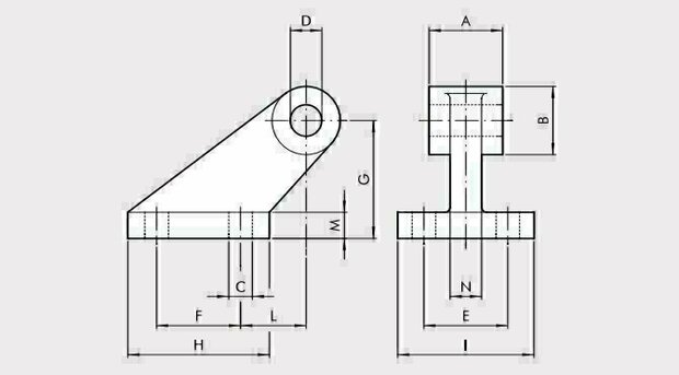 Counter hinge (GL) ISO 15552 - 32mm to 100mm - Metal Work