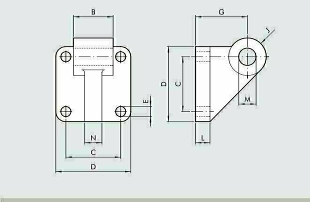 Counter hinge (GS) ISO 15552 - 32mm to 100mm - Metal Work