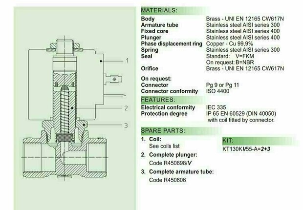21A8KV45 ODE Solenoid valve - Solenoid Valves 1/2''