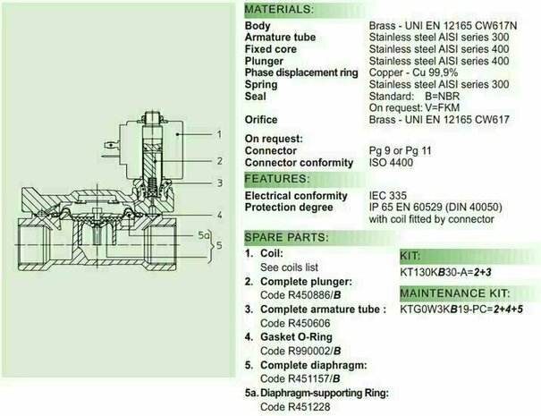 21W4KB250 ODE Solenoid valve - Solenoid Valve 1''