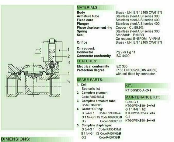 21W6KB400 ODE Solenoid valve - Solenoid Valve 1 1/2''