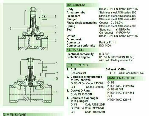 21HT5K0Y160 ODE Solenoid valve - Solenoid Valve 3/4''