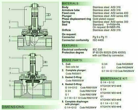 21IH6K1V250 ODE Solenoid valve - Solenoid Valve 1''