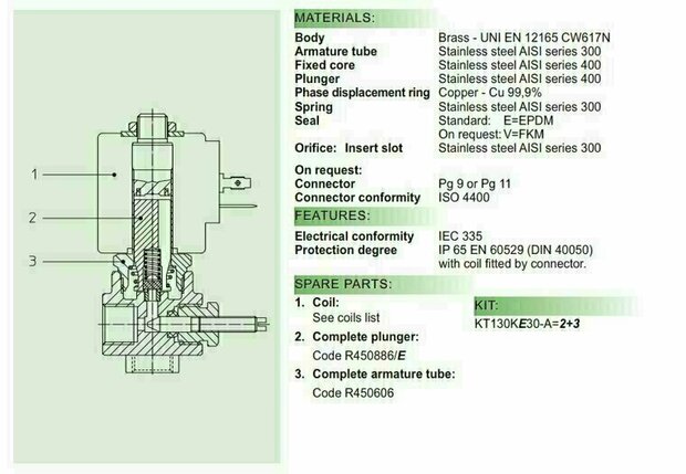 21A16KE25 ODE Solenoid valve - Solenoid Valve 1/4''