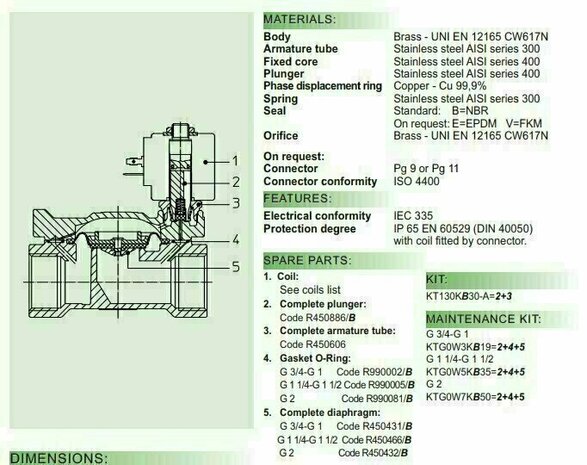 21W7KB500 ODE Solenoid valve - Solenoid Valve 2''