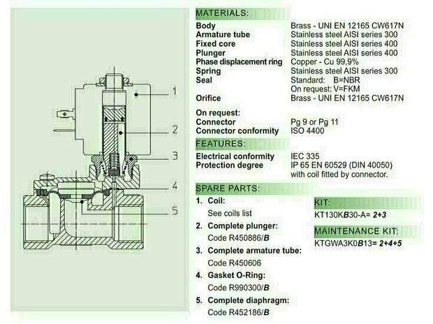21WA4Z0B130 ODE Solenoid valve - Solenoid Valve 1/2''
