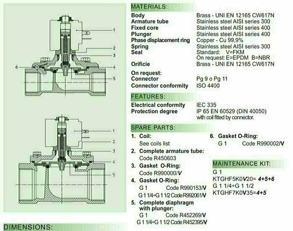 21HF7K0V350 ODE Solenoid valve - Solenoid Valve 1 1/4''