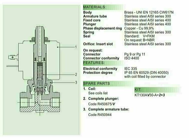 31A3AV30 ODE Solenoid valve - Solenoid Valve 1/8''